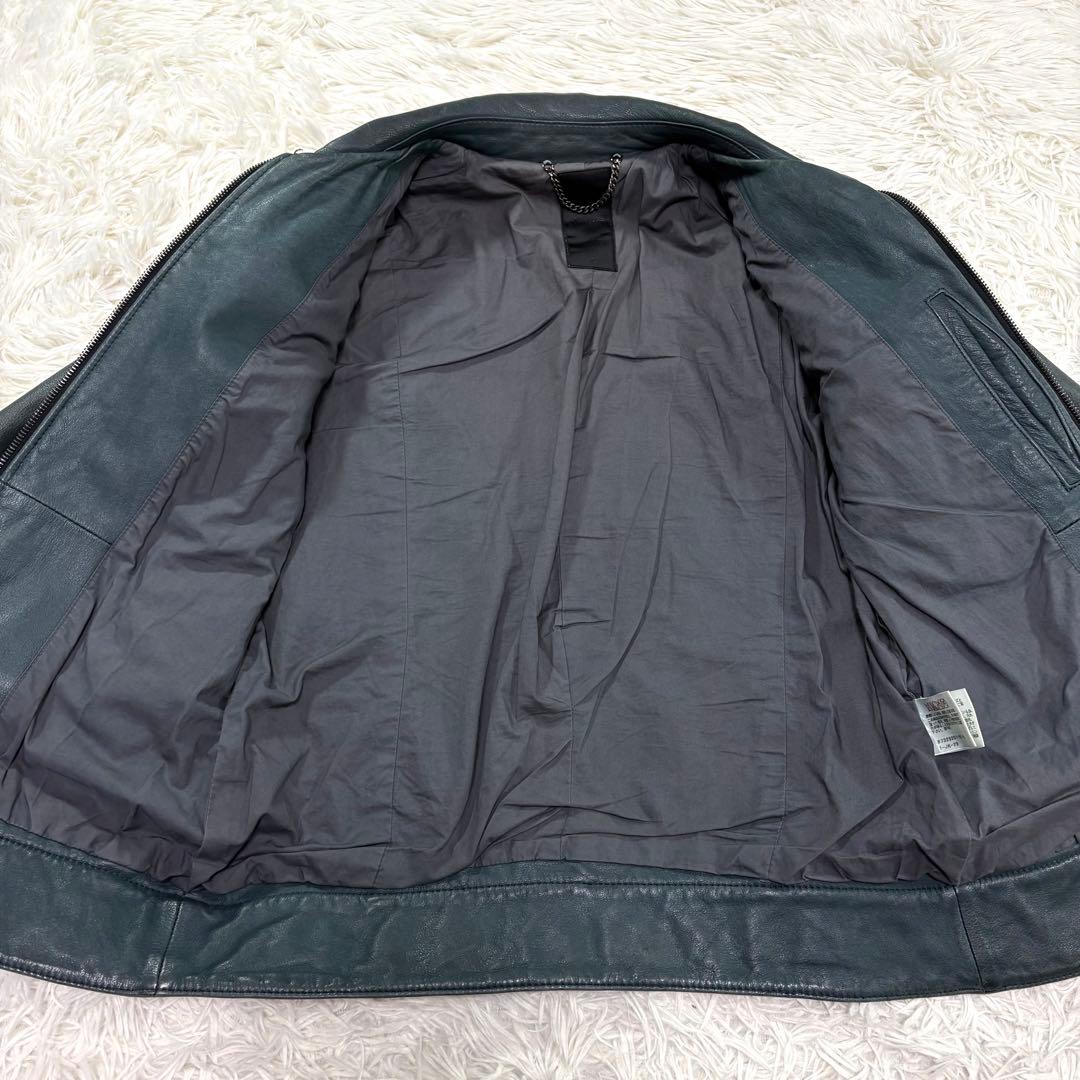 【美品/レア】ガラアーベント 牛革 シングル ライダースジャケット カーキ S