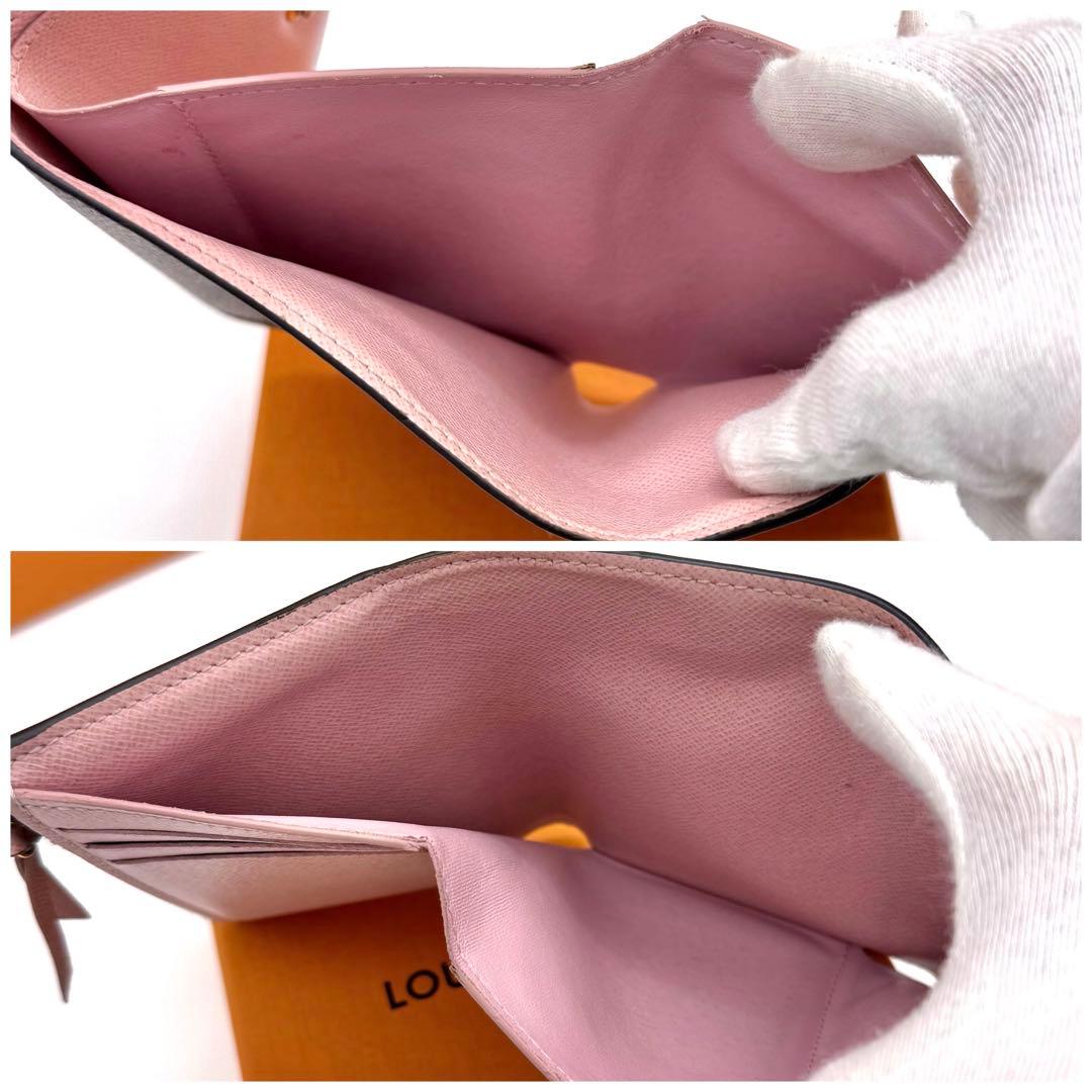 ルイヴィトン ダミエ ポルトフォイユ ヴィクトリーヌ 三つ折り財布 ピンク