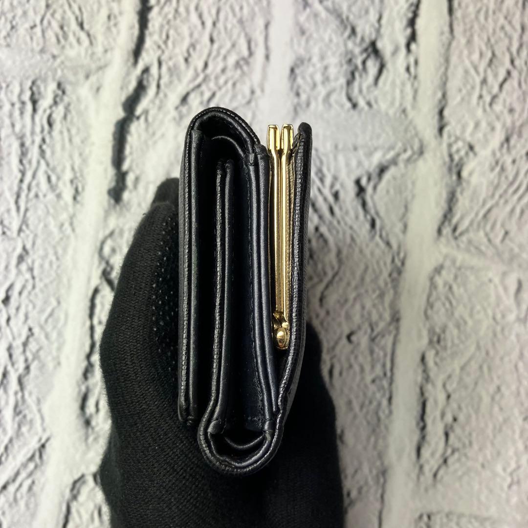 ヴィヴィアンウエストウッド✨がま口 オーブ ゴールド金具 三つ折り財布 本革 黒