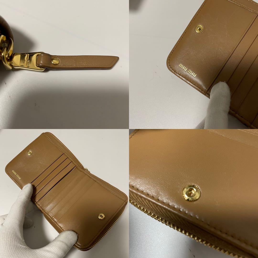 ✨未使用に近い✨　MIUMIU マテラッセル　折り財布　　茶　レザー　ICタグ