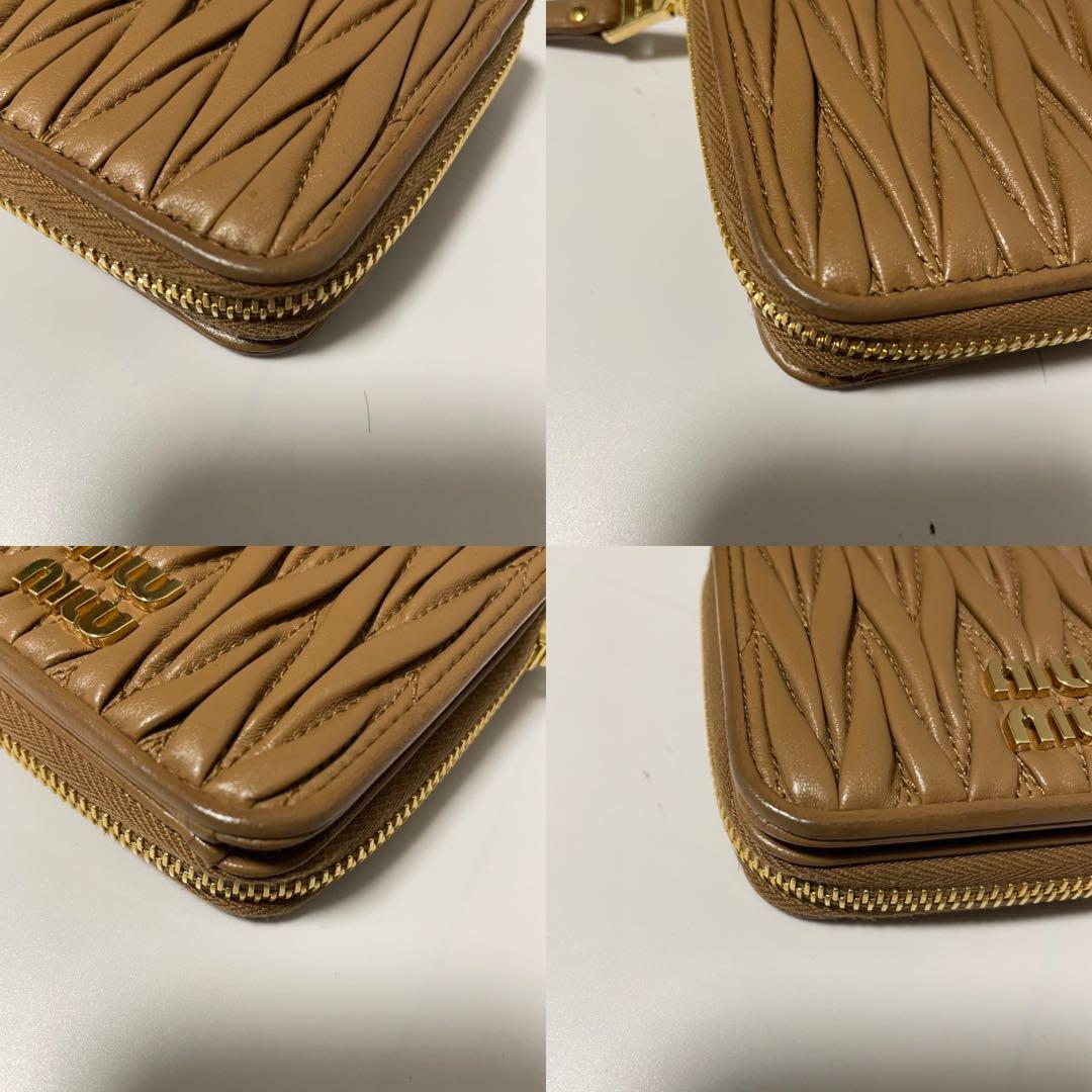 ✨未使用に近い✨　MIUMIU マテラッセル　折り財布　　茶　レザー　ICタグ