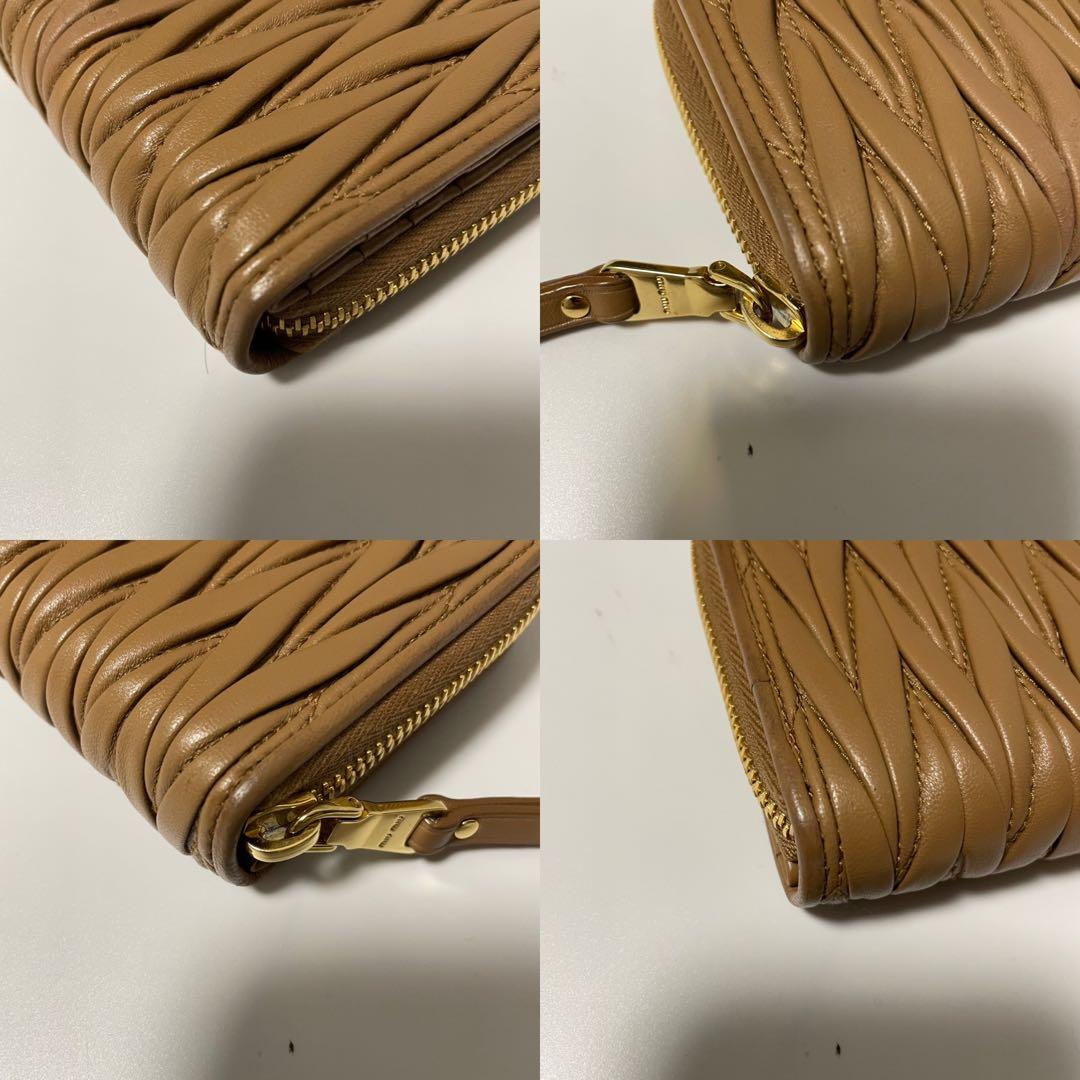✨未使用に近い✨　MIUMIU マテラッセル　折り財布　　茶　レザー　ICタグ