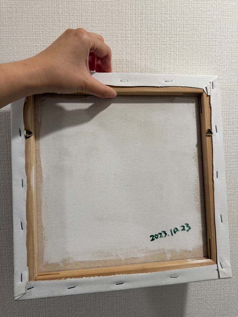 油画原画　30cm 「格子小人」