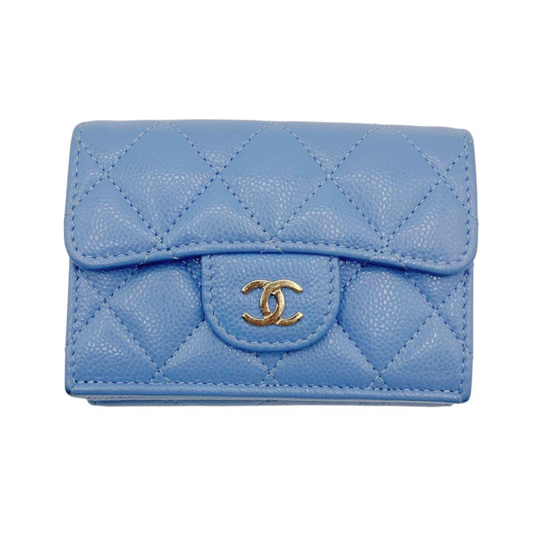 美品✨ シャネル マトラッセ キャビアスキン 三つ折り財布