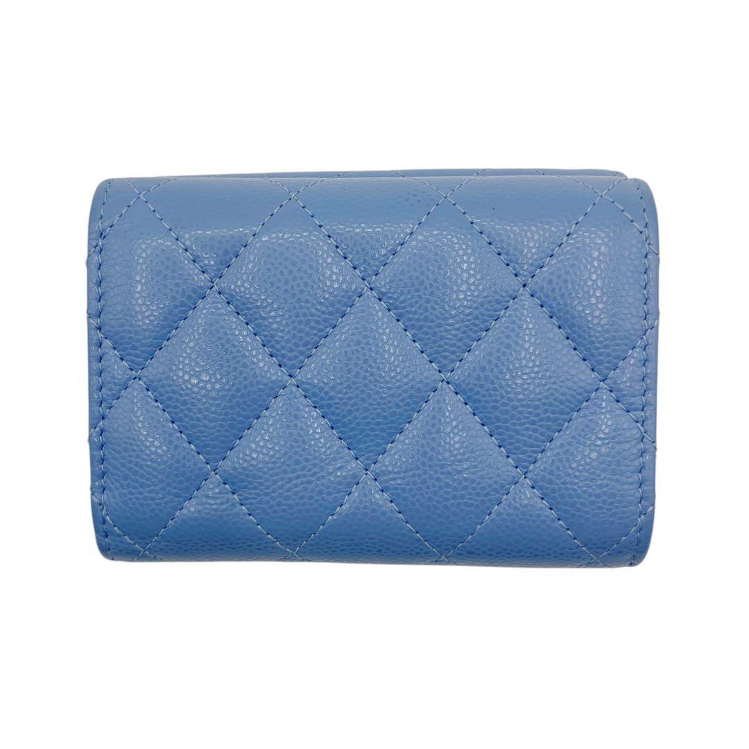 美品✨ シャネル マトラッセ キャビアスキン 三つ折り財布