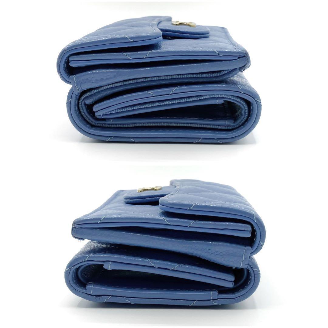 美品✨ シャネル マトラッセ キャビアスキン 三つ折り財布