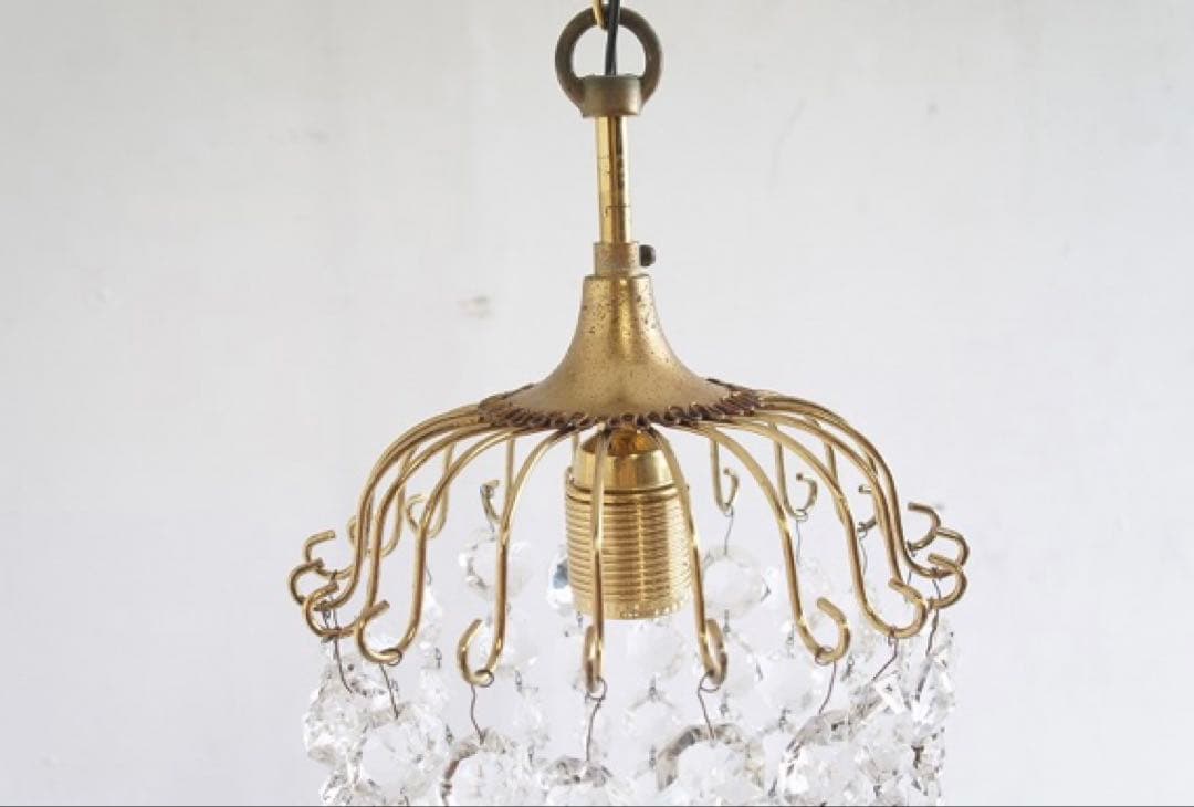 フランスアンティーク　ガラスドロップシャンデリア