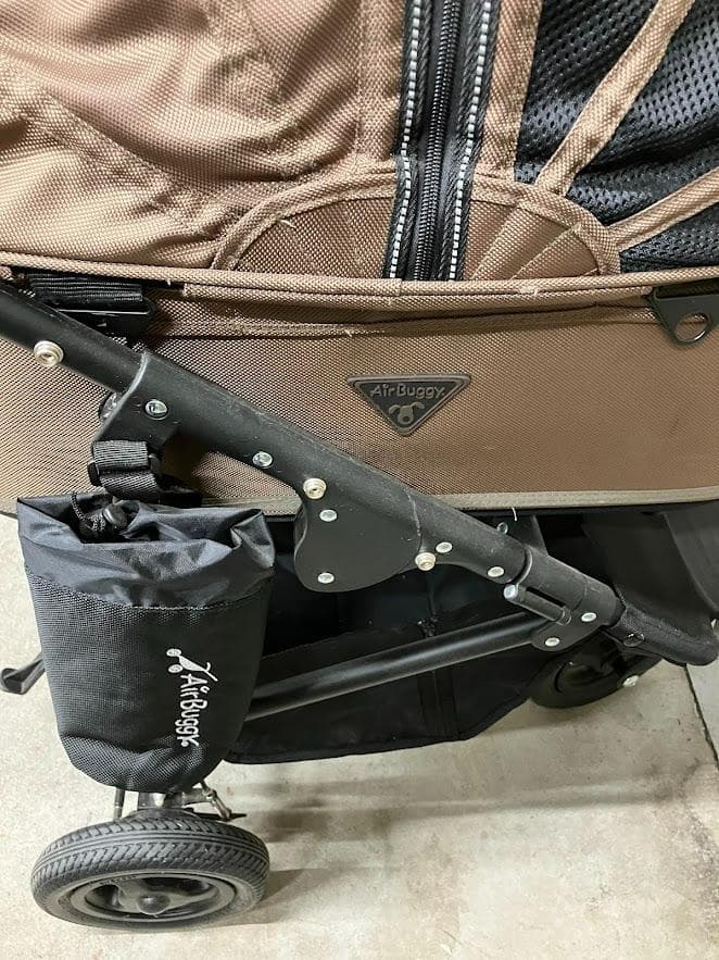 AirBuggy　ペットカート　ブラックホイールフレーム　3輪　ブラウン