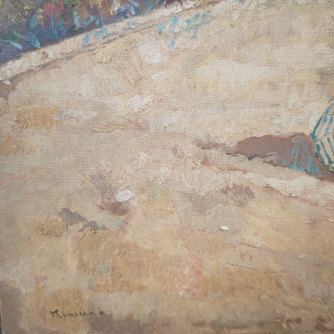 木村二朗、外国の優雅な海岸風景、１０号油彩