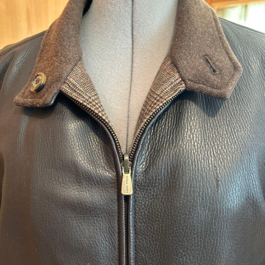 Loro Piana 鹿革レザー×カシミア　リバーシブルジャケット　メンズM
