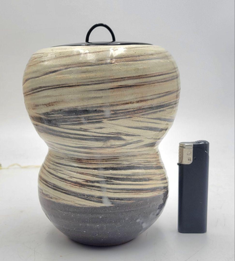 高見世清光　萩焼　水指　瓢形　替え蓋　仕服　共箱　茶道具　骨董品、美術品