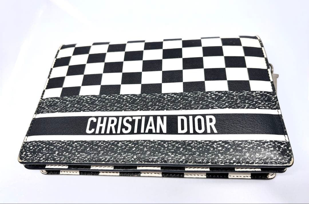 Christian Dior クリスチャンディオール 黒白チェーンウォレット