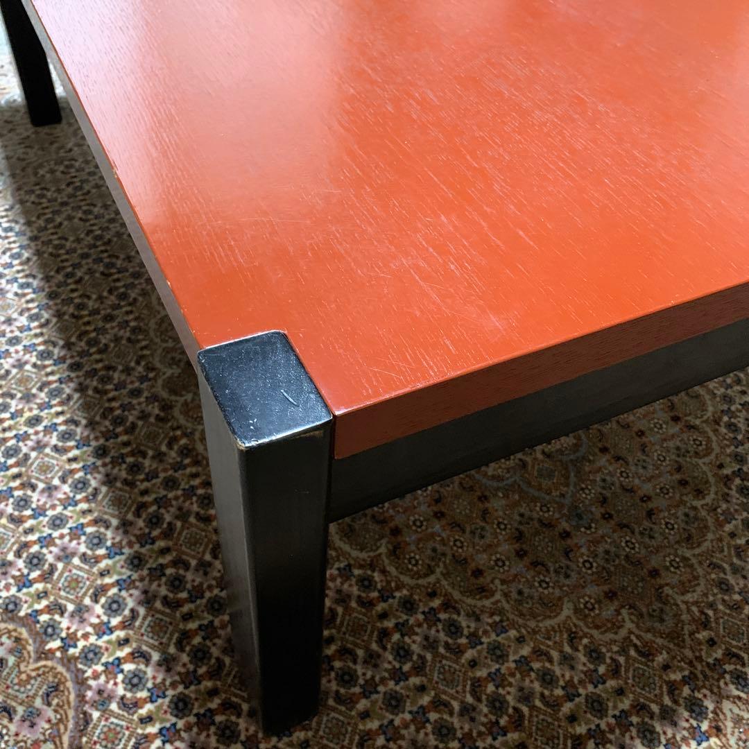 値下げ！木製 赤色 長方形座卓　折りたたみ脚　漆塗り