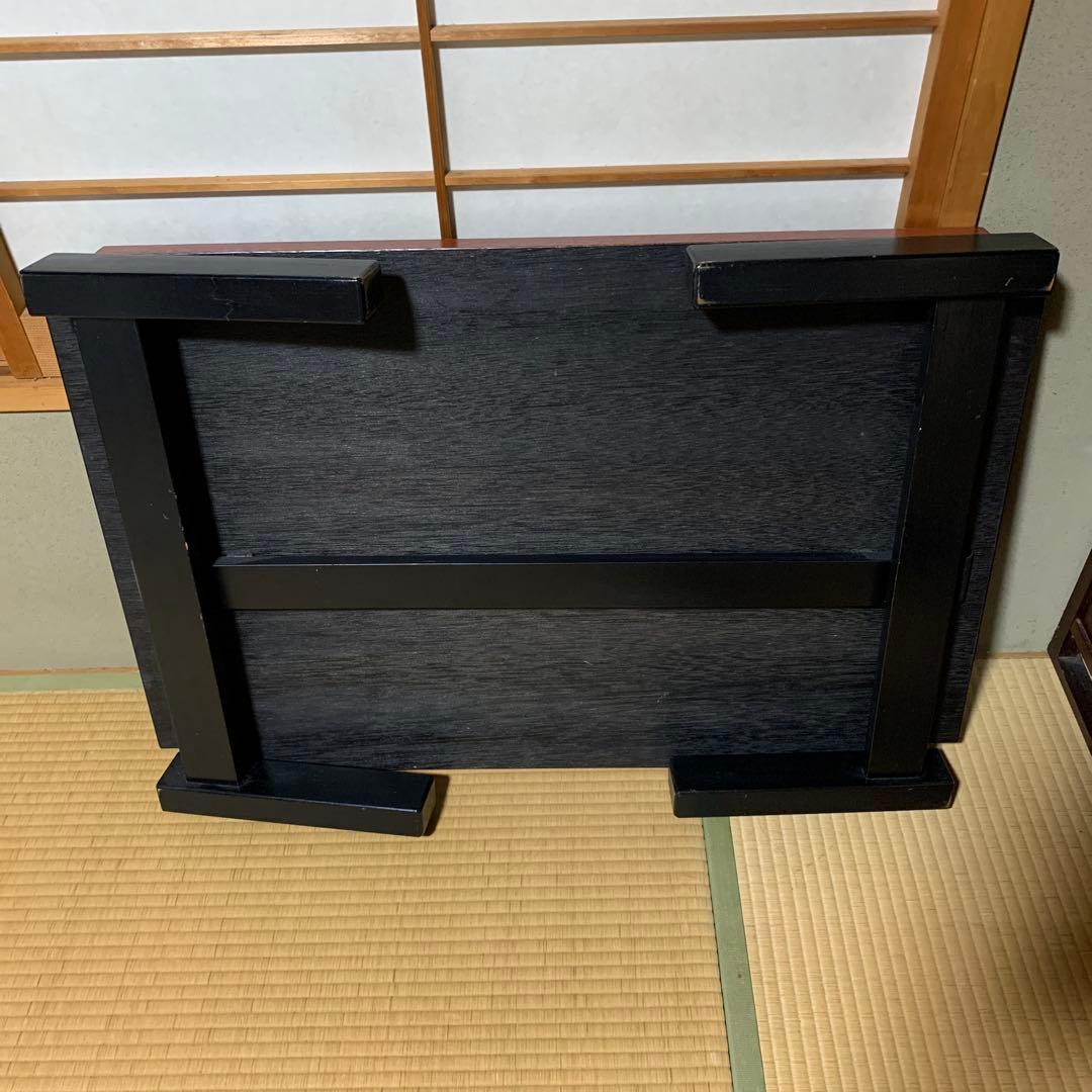 値下げ！木製 赤色 長方形座卓　折りたたみ脚　漆塗り