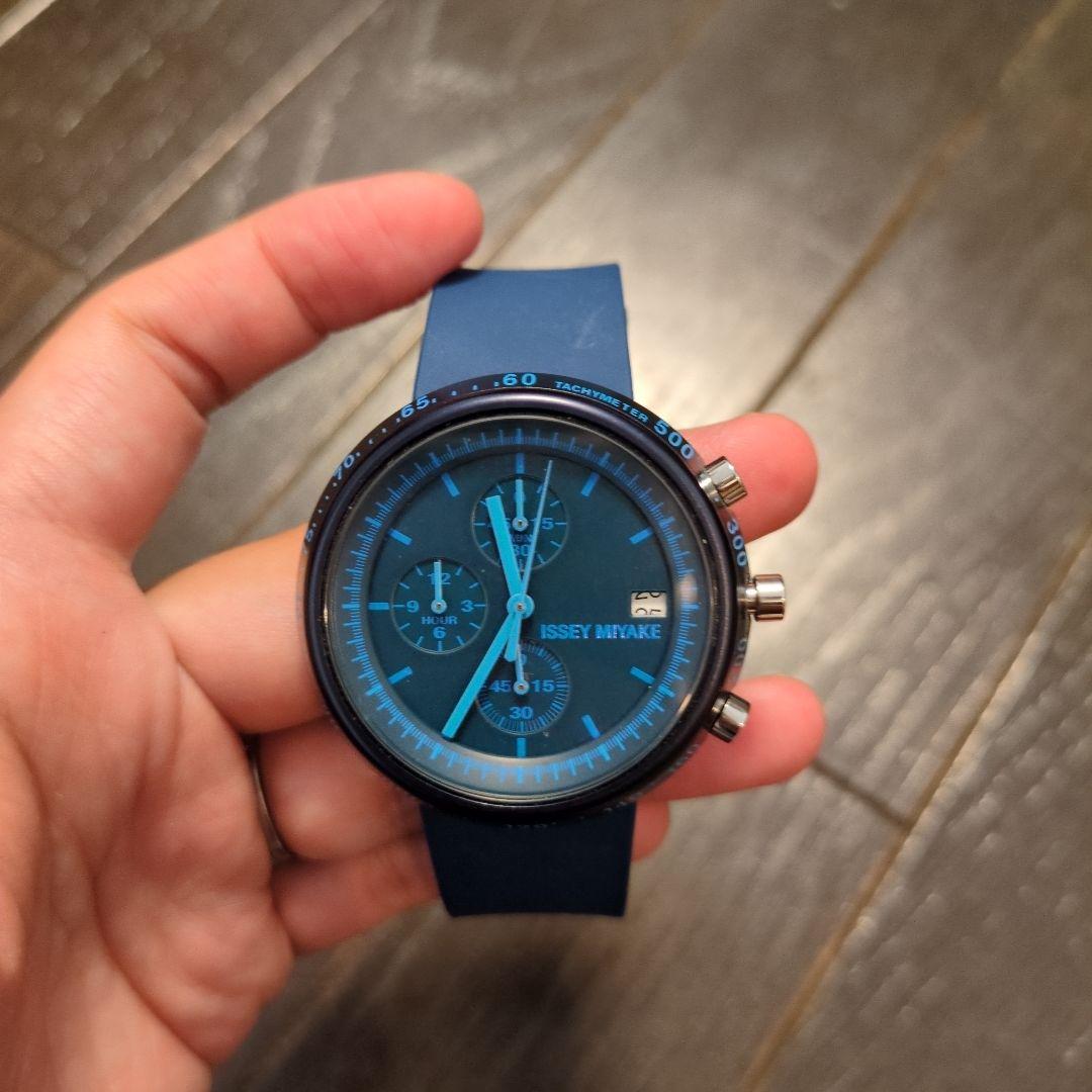 ISSEY MIYAKE クロノグラフ 時計 ブルー