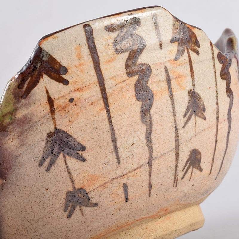 和食器　瀬戸織部　鳴海織部　加藤作助作　割山椒向付　五客　時代箱付　VR9005