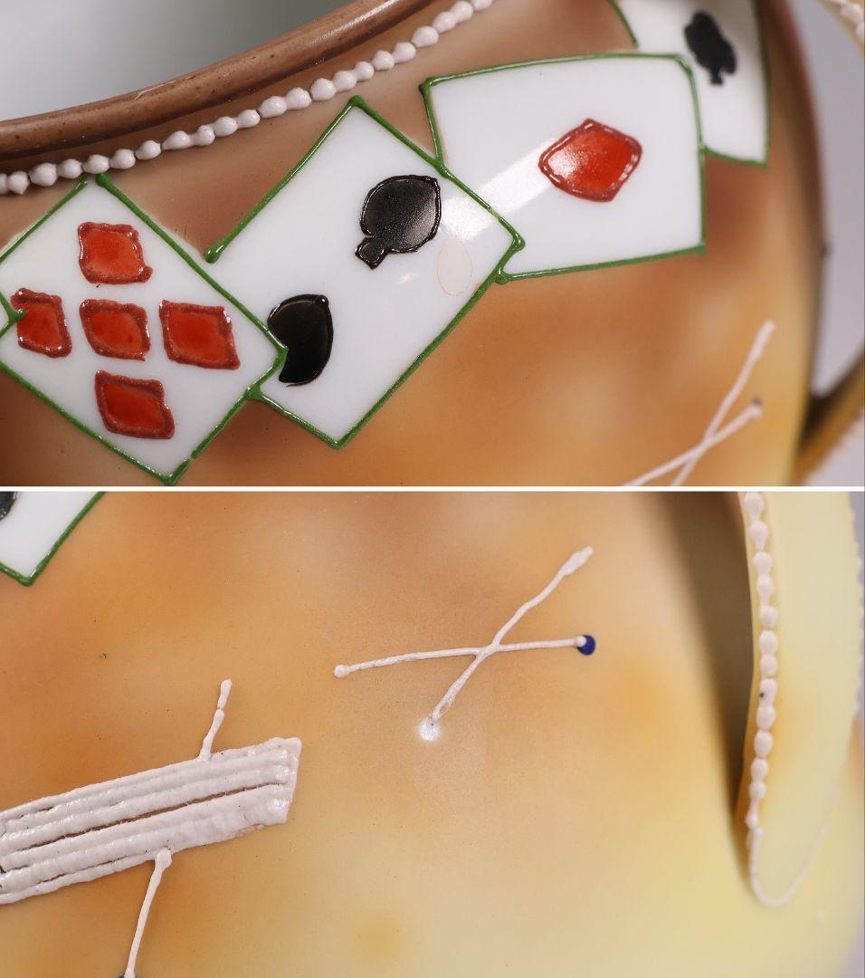 【CM322】オールドノリタケ トランプ スリーハンドル 葉巻入れ 蓋物 盛上