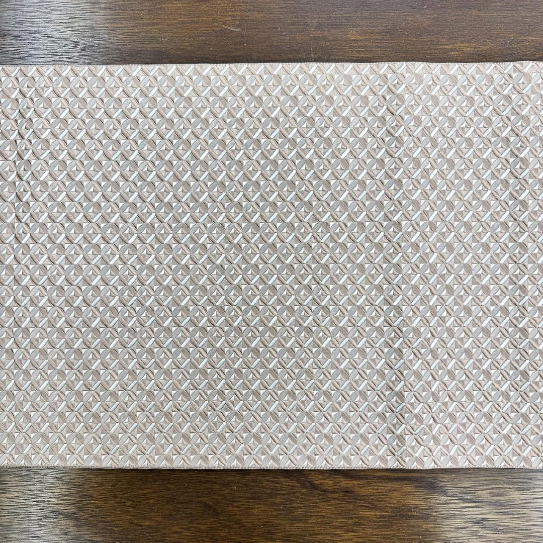 美品 長尺 ■ 本場筑前博多織 大倉織物 誠之輔 琥珀織 八寸全通名古屋帯 切子