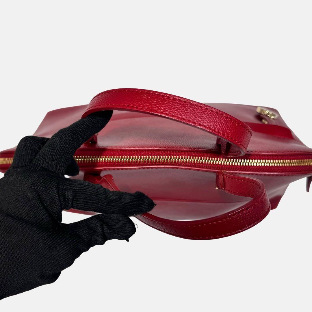 極美品✨ フルラ　パイパー　2way ショルダーバッグ　トートバッグ　赤系