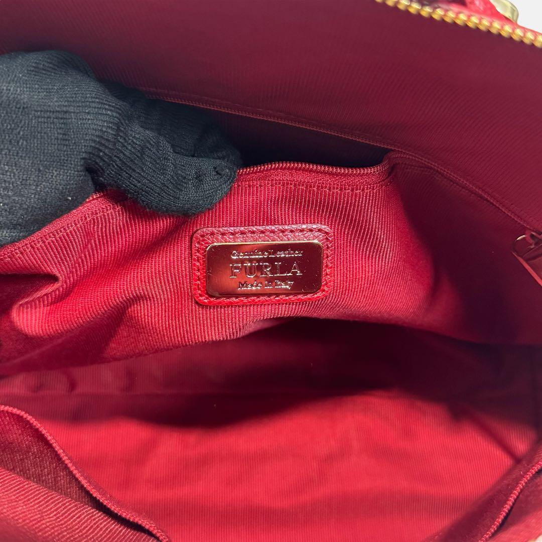 極美品✨ フルラ　パイパー　2way ショルダーバッグ　トートバッグ　赤系