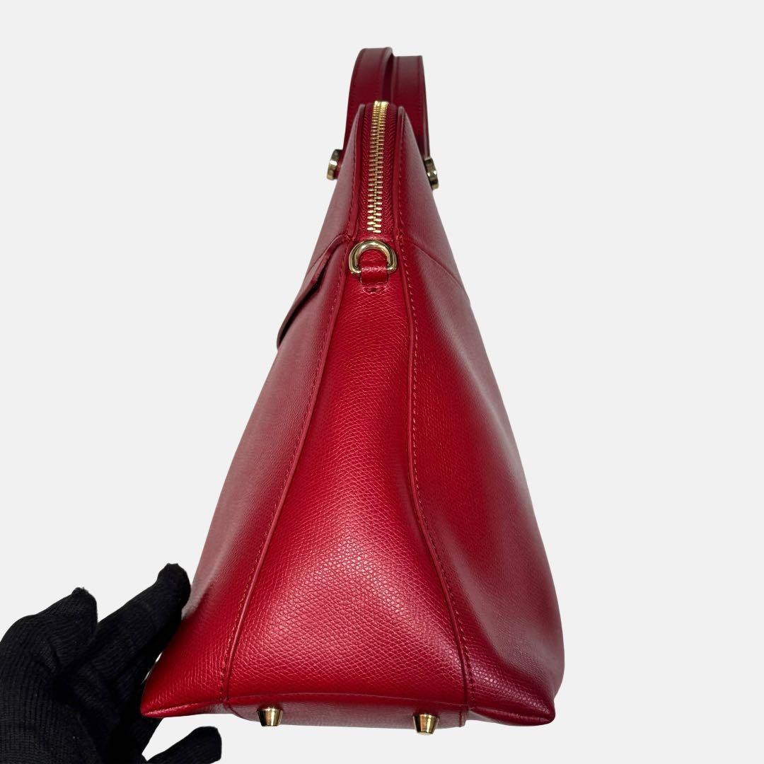 極美品✨ フルラ　パイパー　2way ショルダーバッグ　トートバッグ　赤系