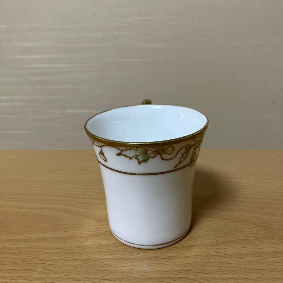 1.オールドノリタケ、M Nippon印、ポピーの金彩盛り上げ　カップ＆ソーサー