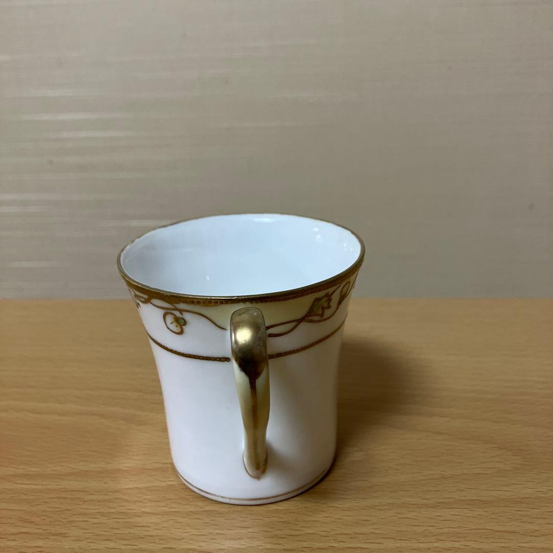 1.オールドノリタケ、M Nippon印、ポピーの金彩盛り上げ　カップ＆ソーサー