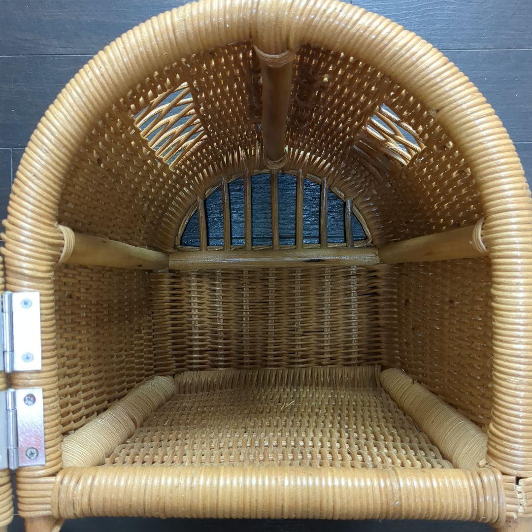 籐製ペットキャリーバスケット