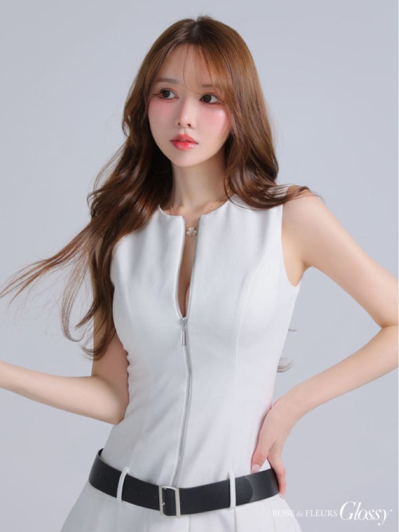 ROBE de FLEURS Glossy ホワイトドレス S