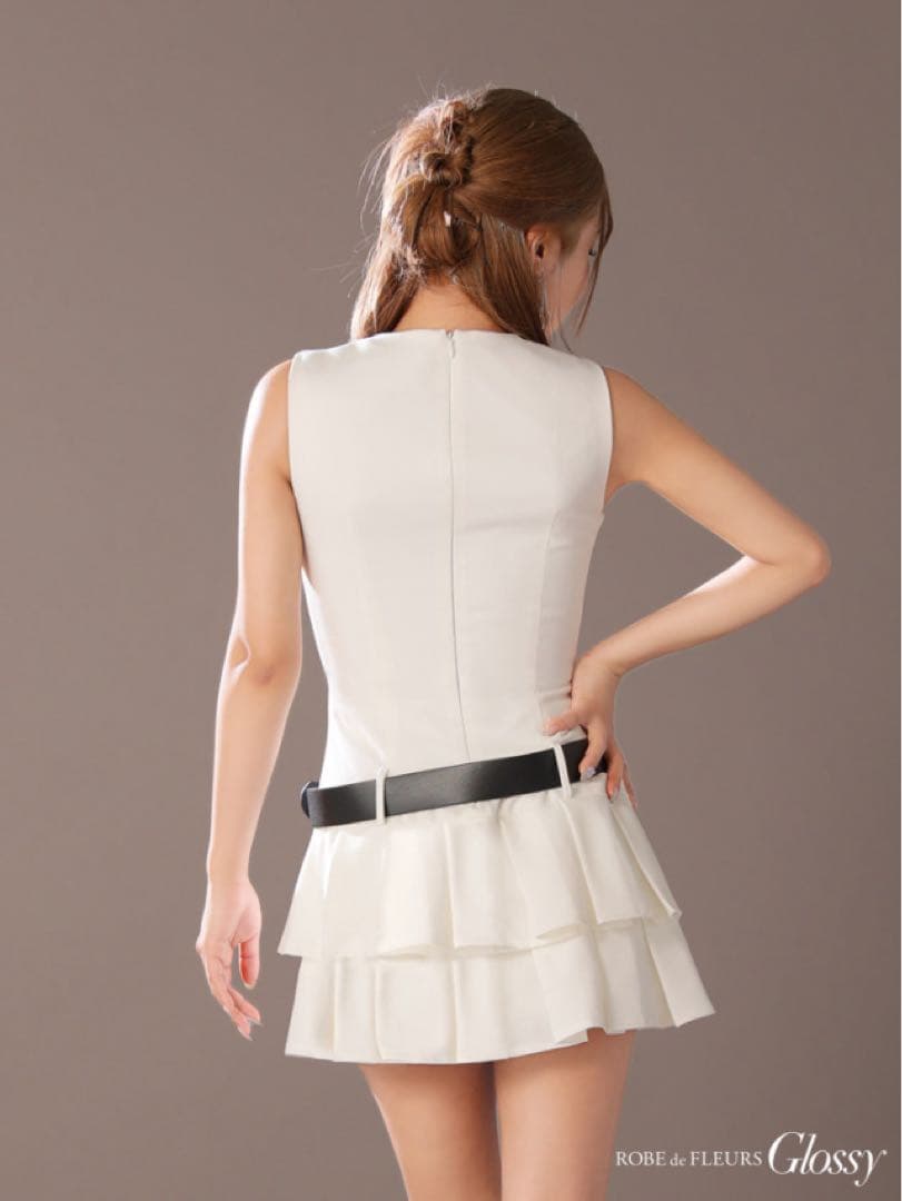 ROBE de FLEURS Glossy ホワイトドレス S
