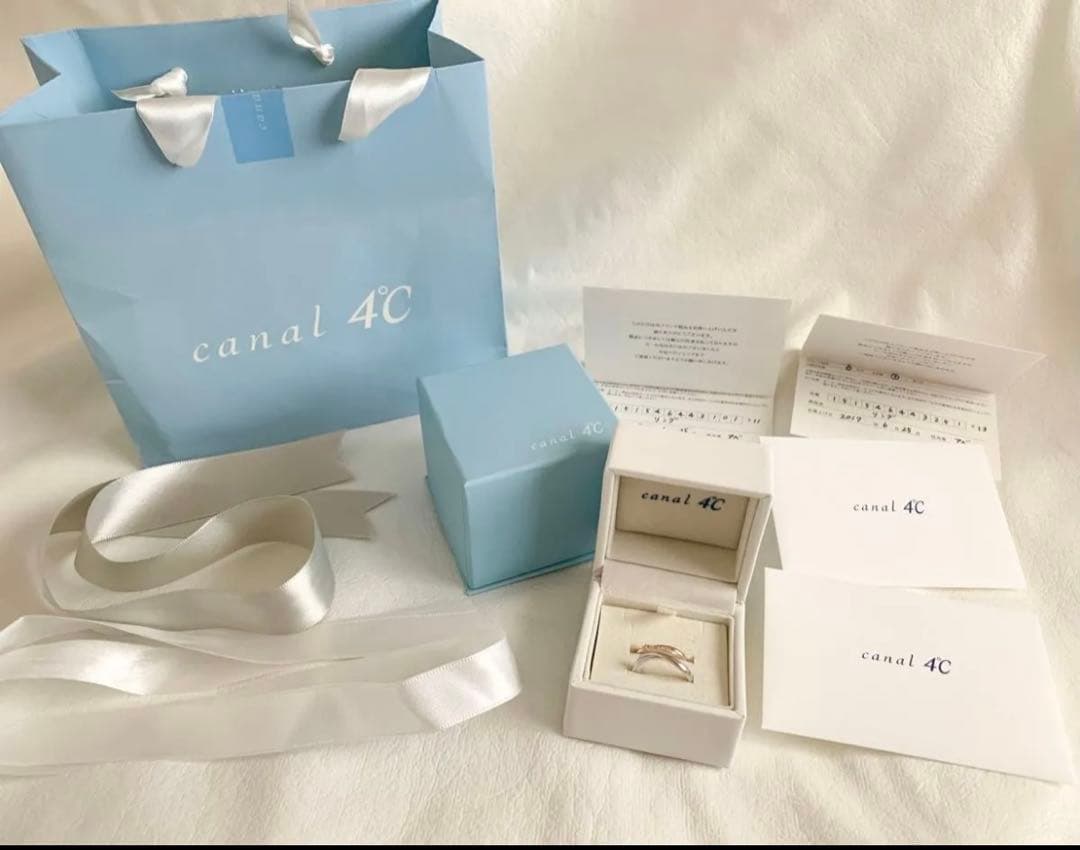 美品 canal 4°C カナル4°C ペアリング 指輪K10 お揃いペアルック