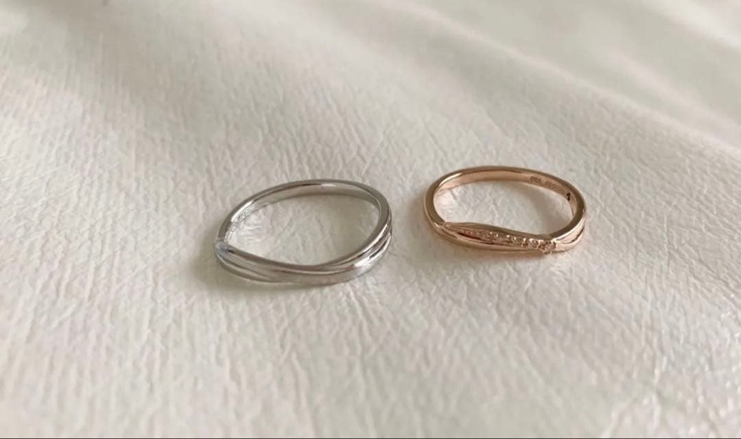 美品 canal 4°C カナル4°C ペアリング 指輪K10 お揃いペアルック