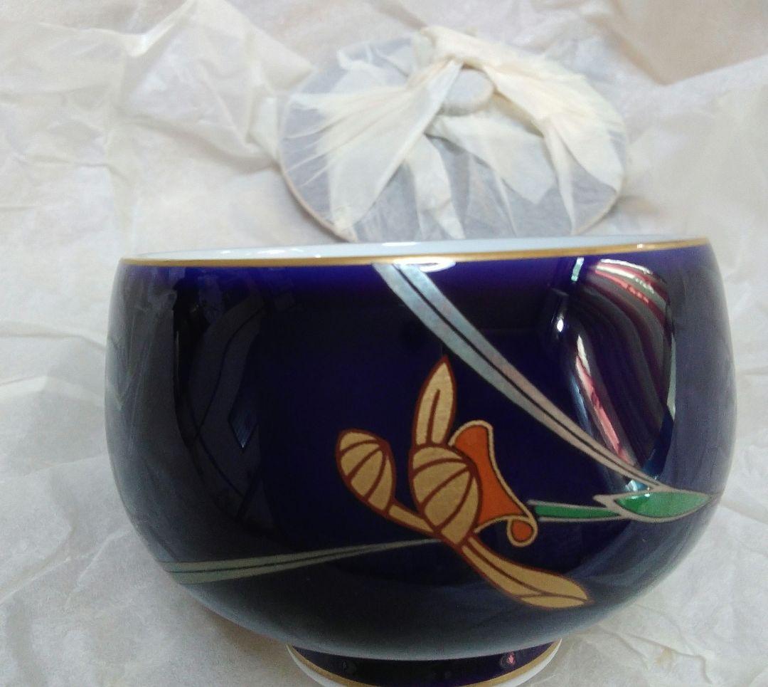 昭和レトロビンテージ上品綺麗蓋付モダン香蘭社木箱入り湯呑みセット(新品未使用)