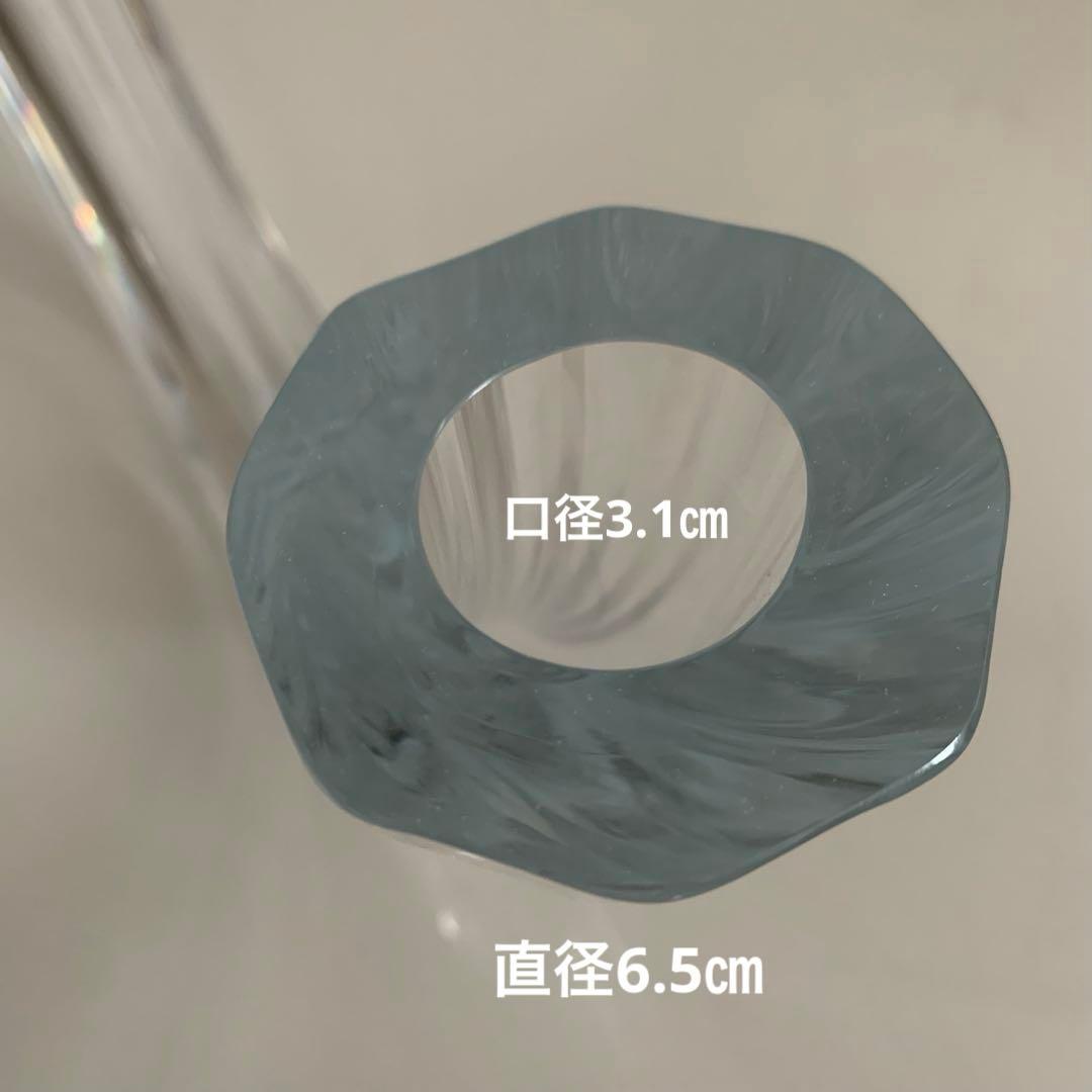 クリスタルガラス U字型花瓶② 変形花器　池坊　草月　生け花　華道　オブジェ