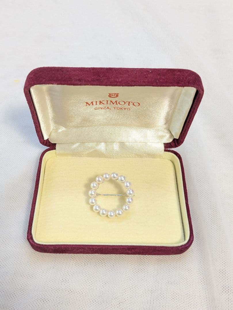 完売品極美品✨ミキモト あこや真珠 ベビーパール サークルブローチ M刻印