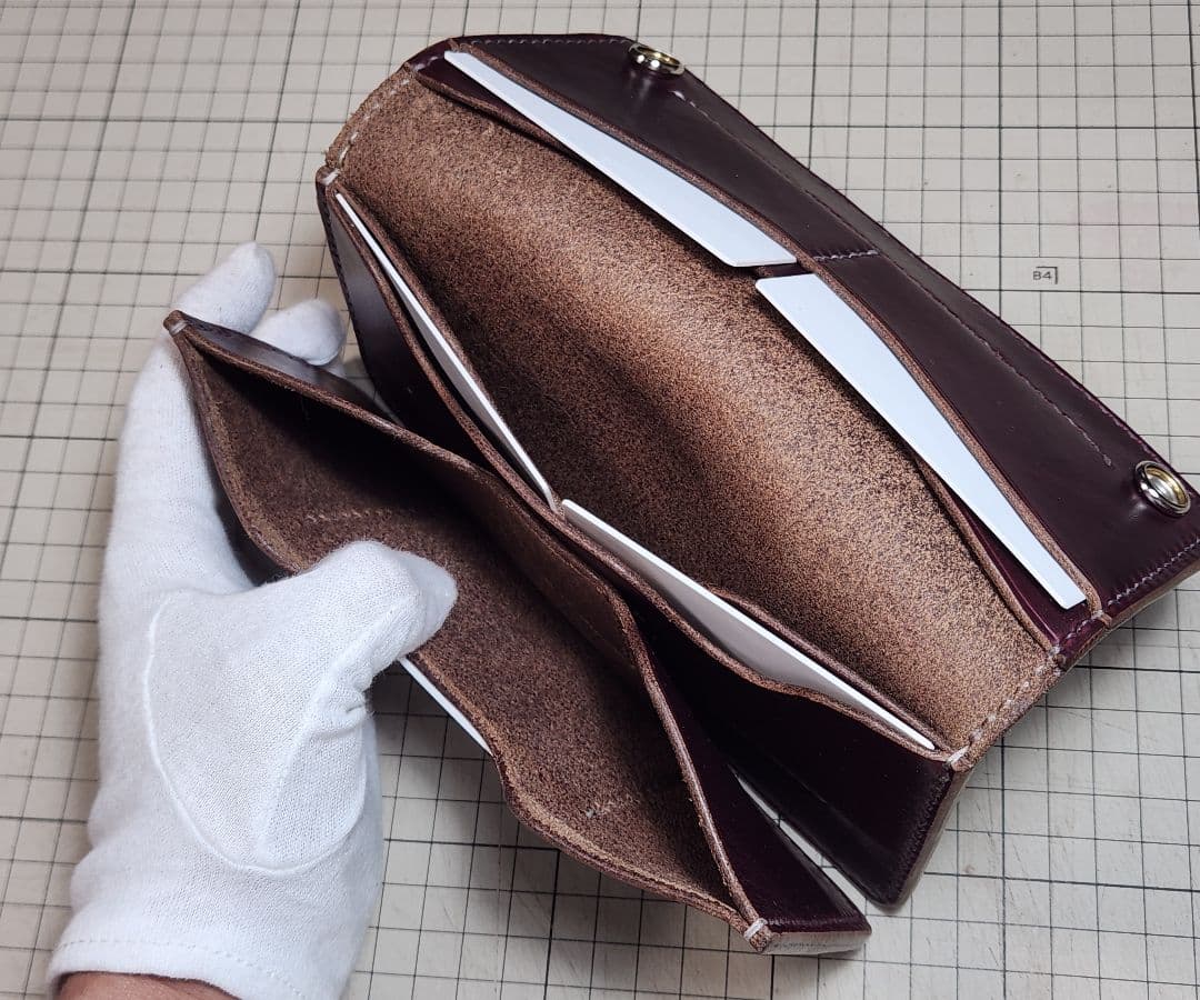 茶*4様 【OUTLET】　ホーウィン　クロムエクセル　ロングウォレット　バーガ