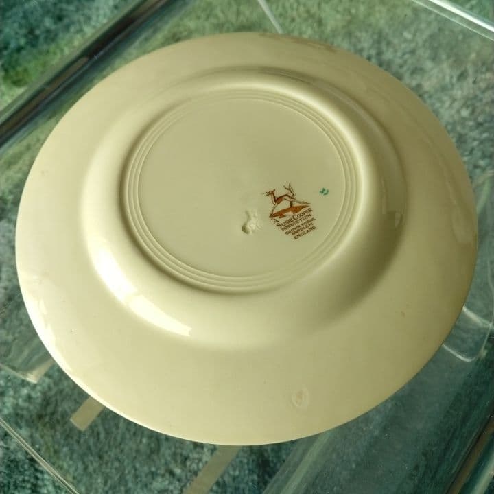 スージークーパー パトリシアローズグリーンプレート直径20センチ  アンティーク