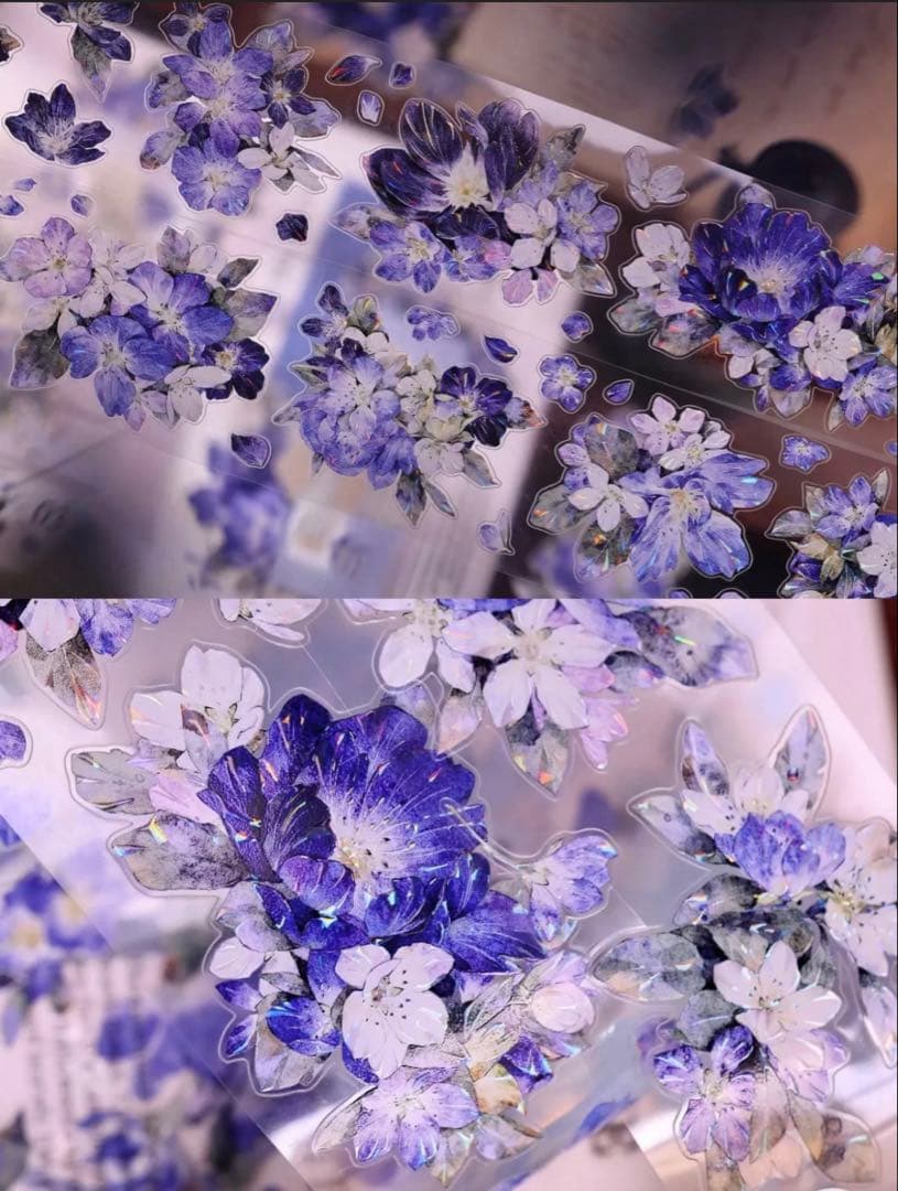 贝壳光 澜屿 ダイカット加工 5.5cm×6m 海外マステ　花