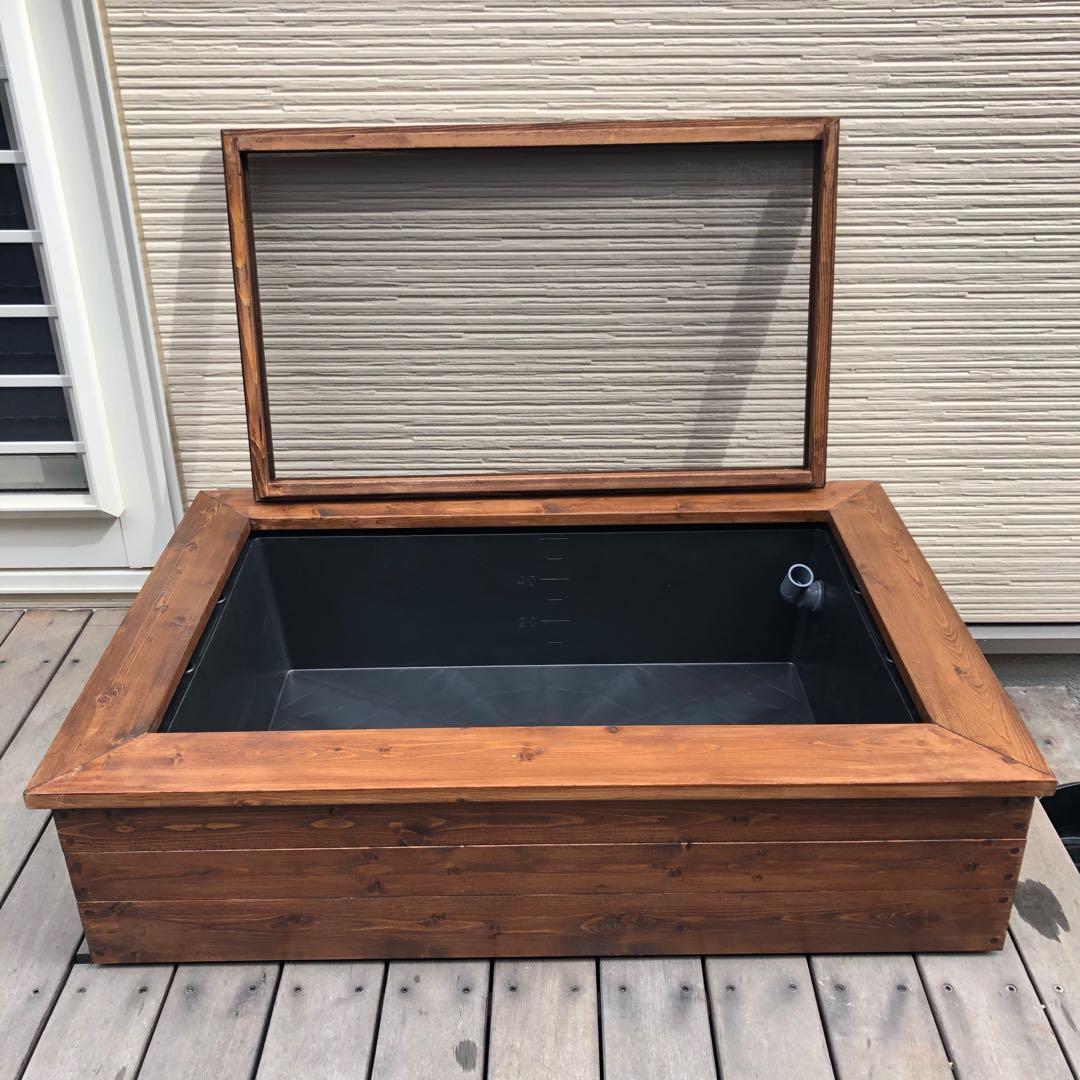 いも様オーダー品　ビオトープ木枠　トロ舟60用　網枠付き