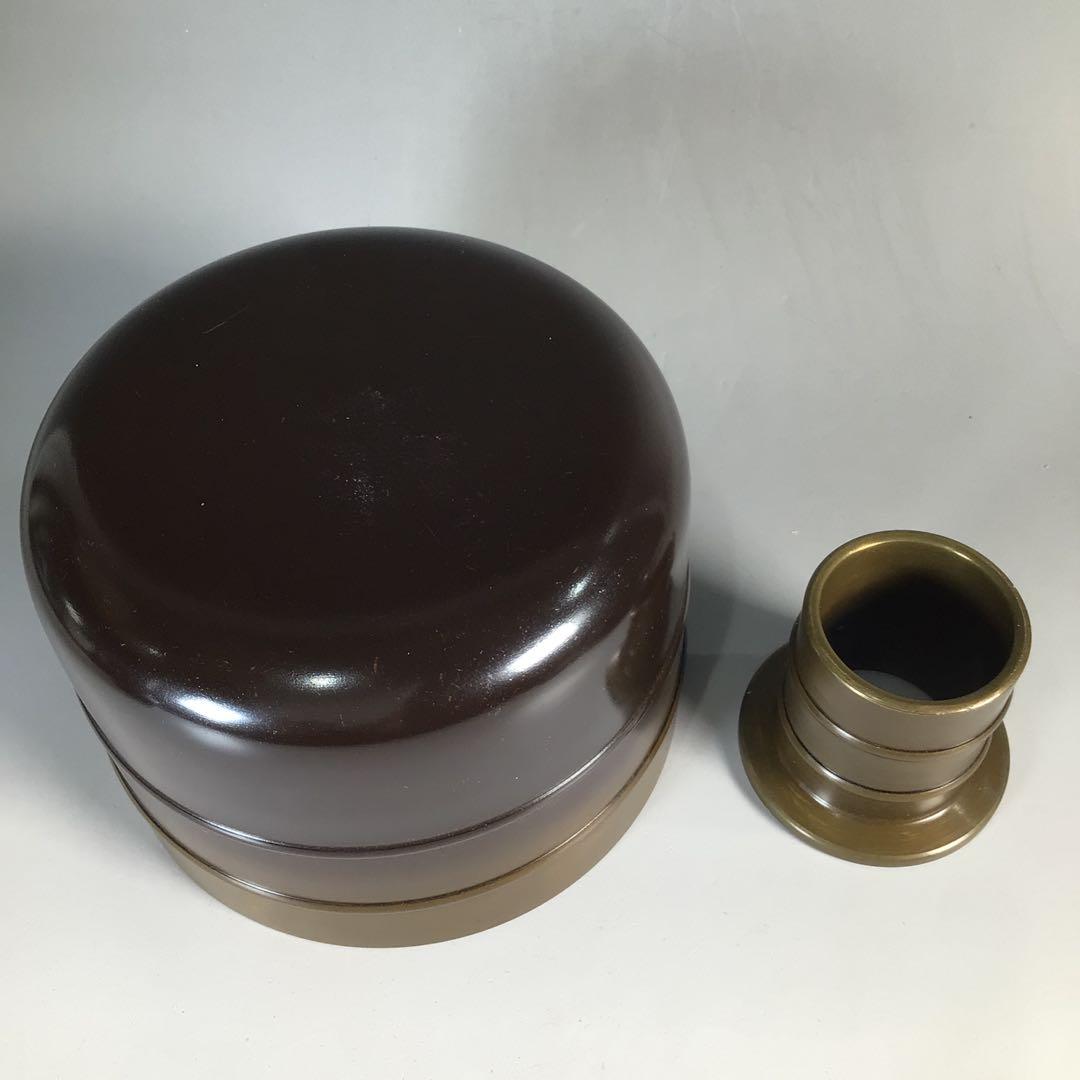 Ｎ８４１　皆具　『角田秀峰造』『唐銅』『水指　建水　蓋置　杓立』　共箱　茶道具