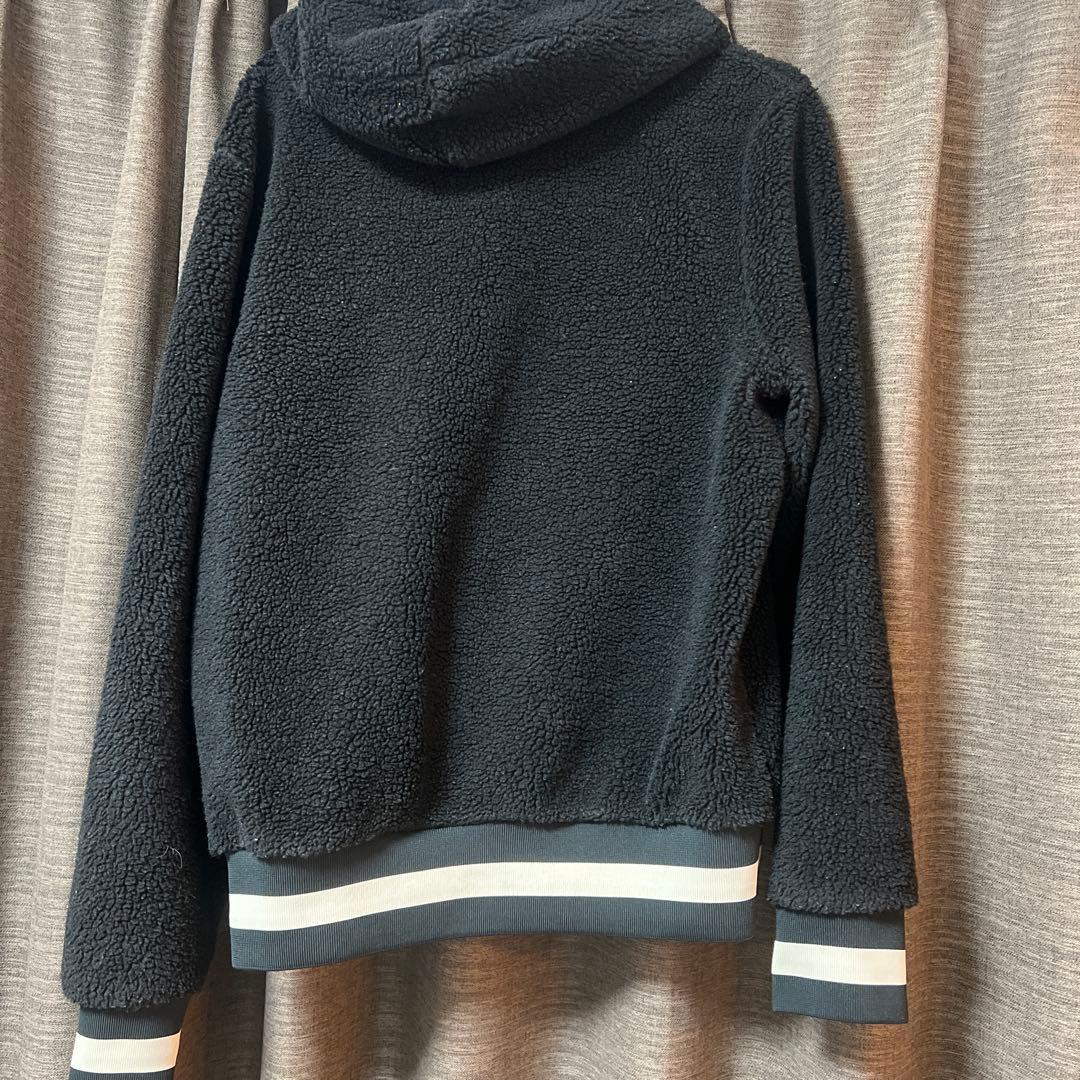 MONCLER ボアパーカー フーディ ブラック ロゴ