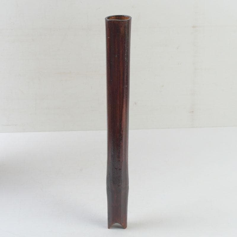 茶道具　石山旭波作　巾広長篭　花入　花篭　共箱　V　9719