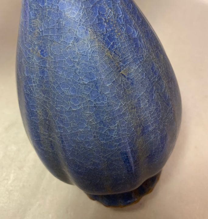 中国 青釉輪花口花入　u6210406