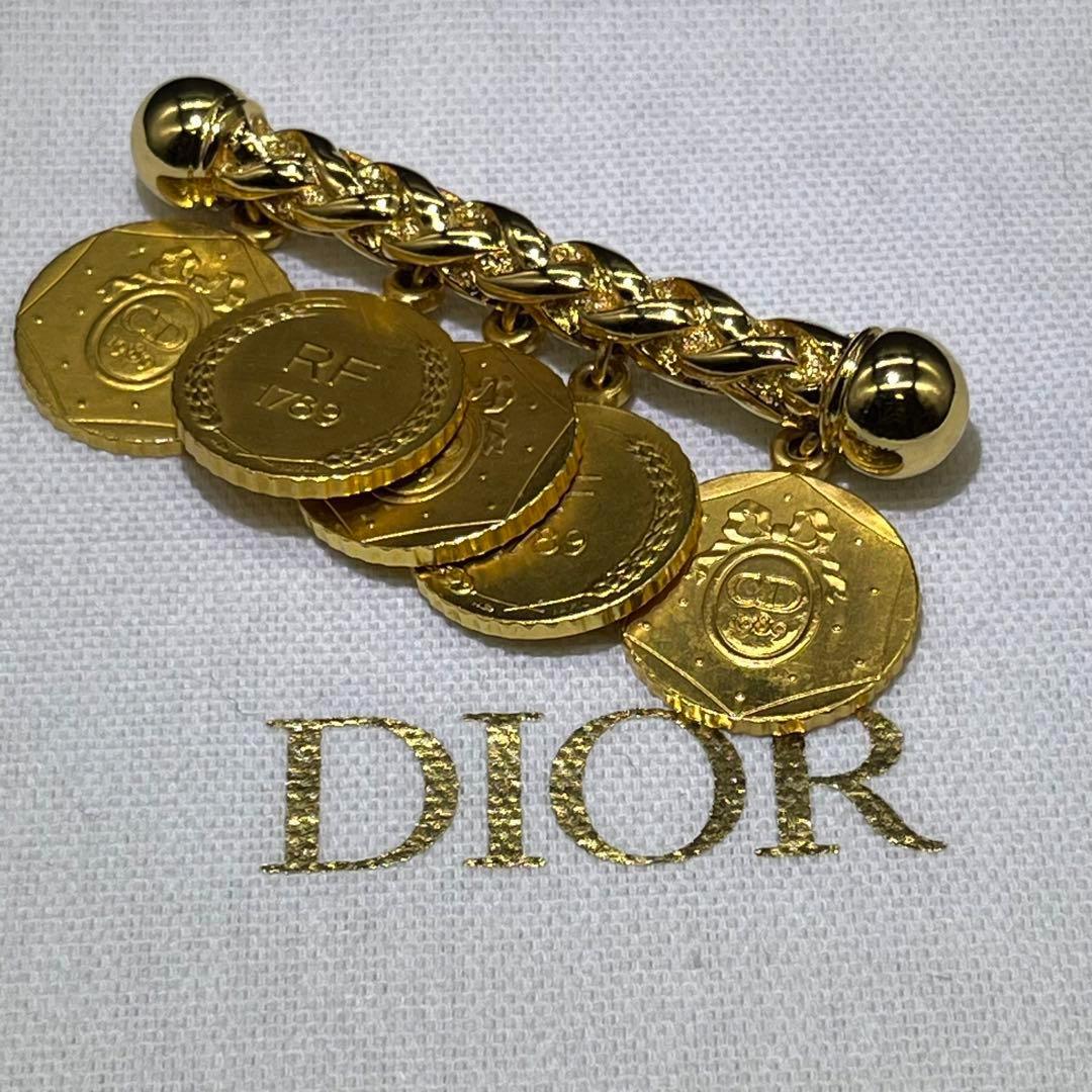 【極美品】クリスチャンディオール　ブローチ　　ゴールド　ビンテージ