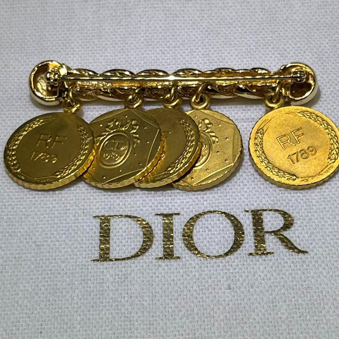 【極美品】クリスチャンディオール　ブローチ　　ゴールド　ビンテージ