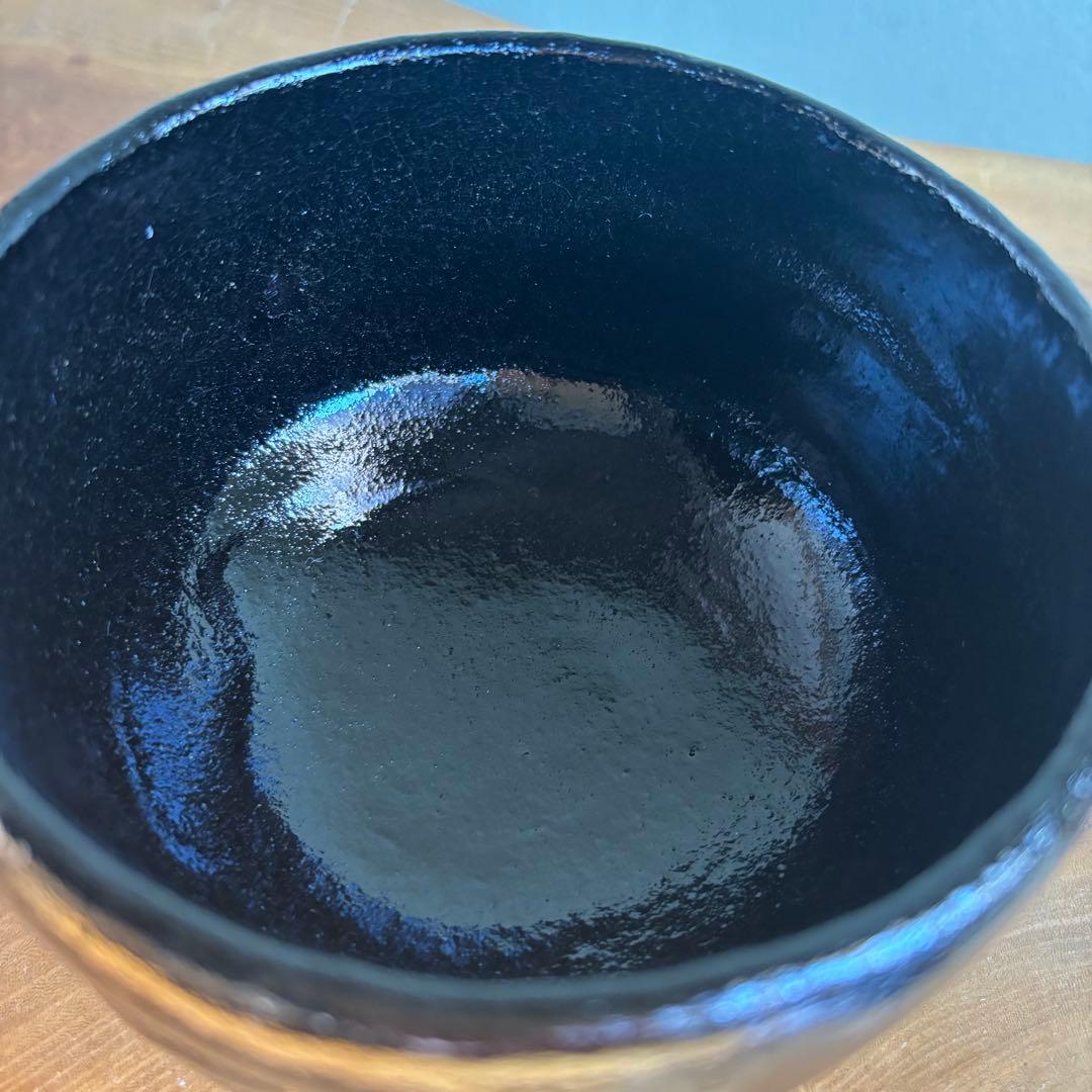 佐々木松楽 黒楽茶碗 楽焼 「吉祥」抹茶碗 茶道具 共箱(203Aa)