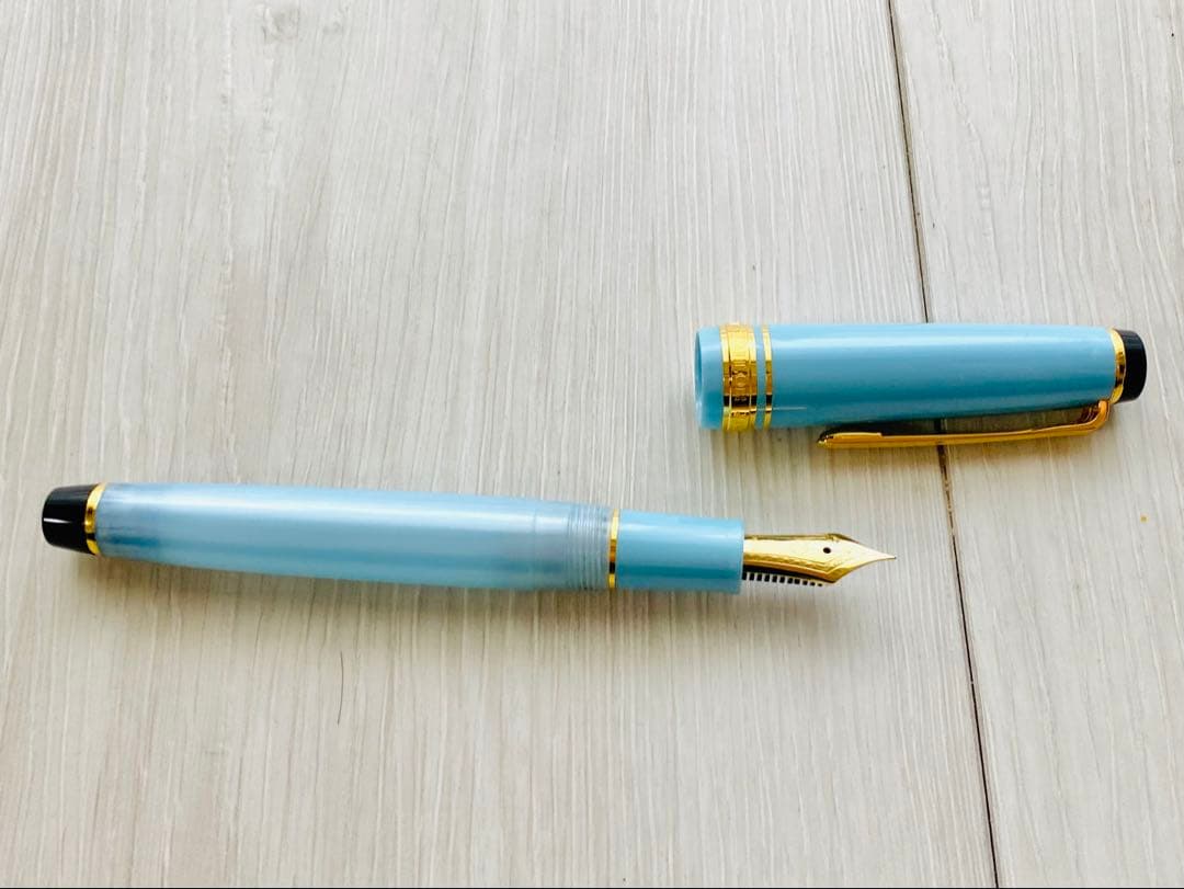 万年筆 四季織 雪月空葉 EF（極細） 春空