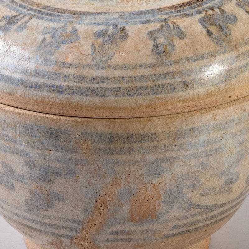 タイ古陶磁　スンコロク　宋胡録　蓋物　三彩亭　硲伊之助極め箱　M　R7936