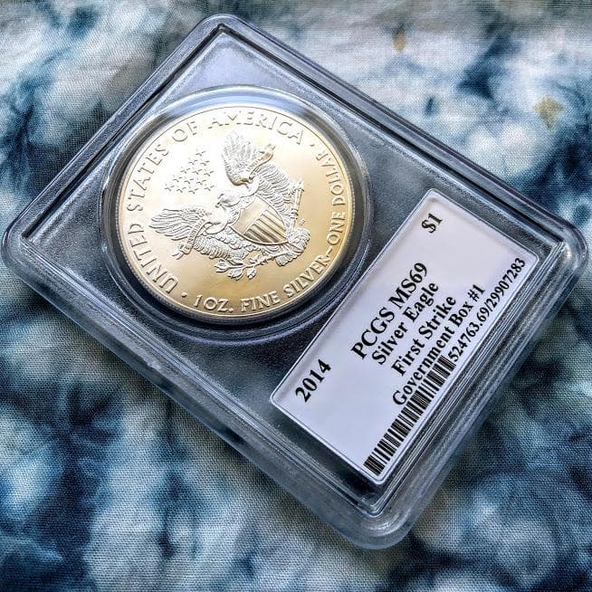 【貴重】2014 アメリカ 米国 シルバーイーグル MS69 ガバメントボックス