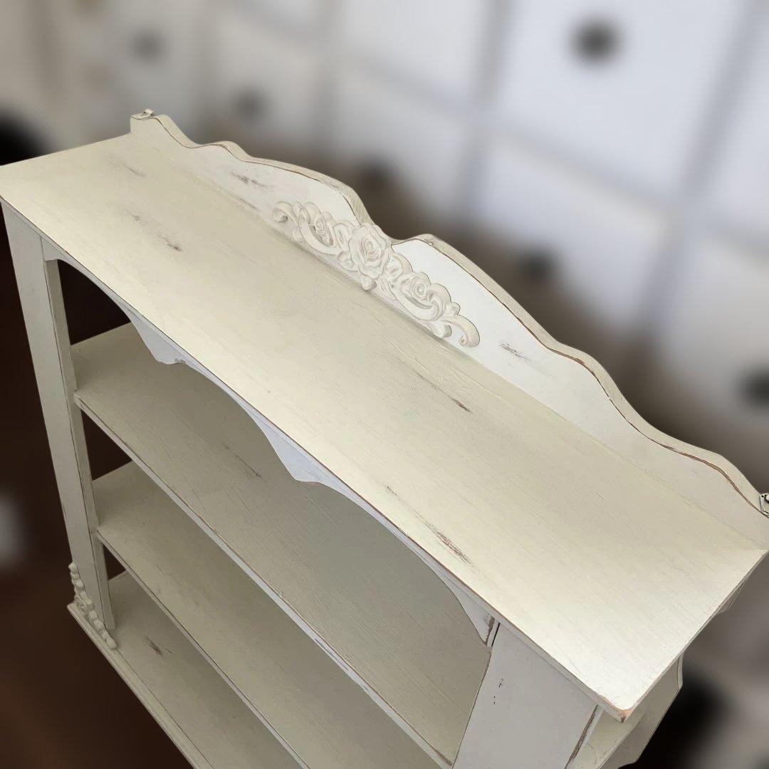 フレンチシャビー風 飾り棚 オープンラック 薔薇